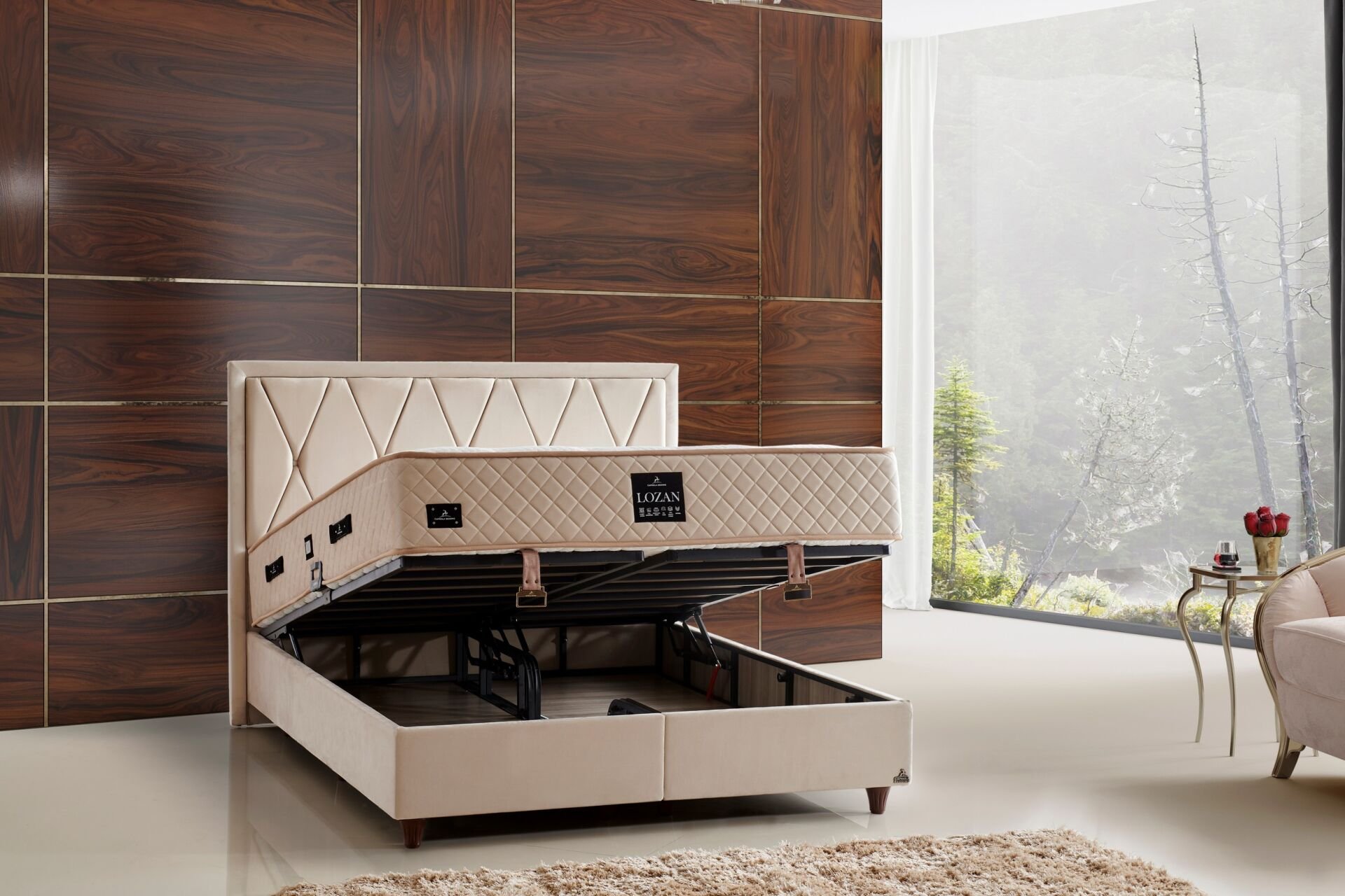 Lozan Plus 140x190 Çift Kişilik Baza, Başlık Seti CP1432