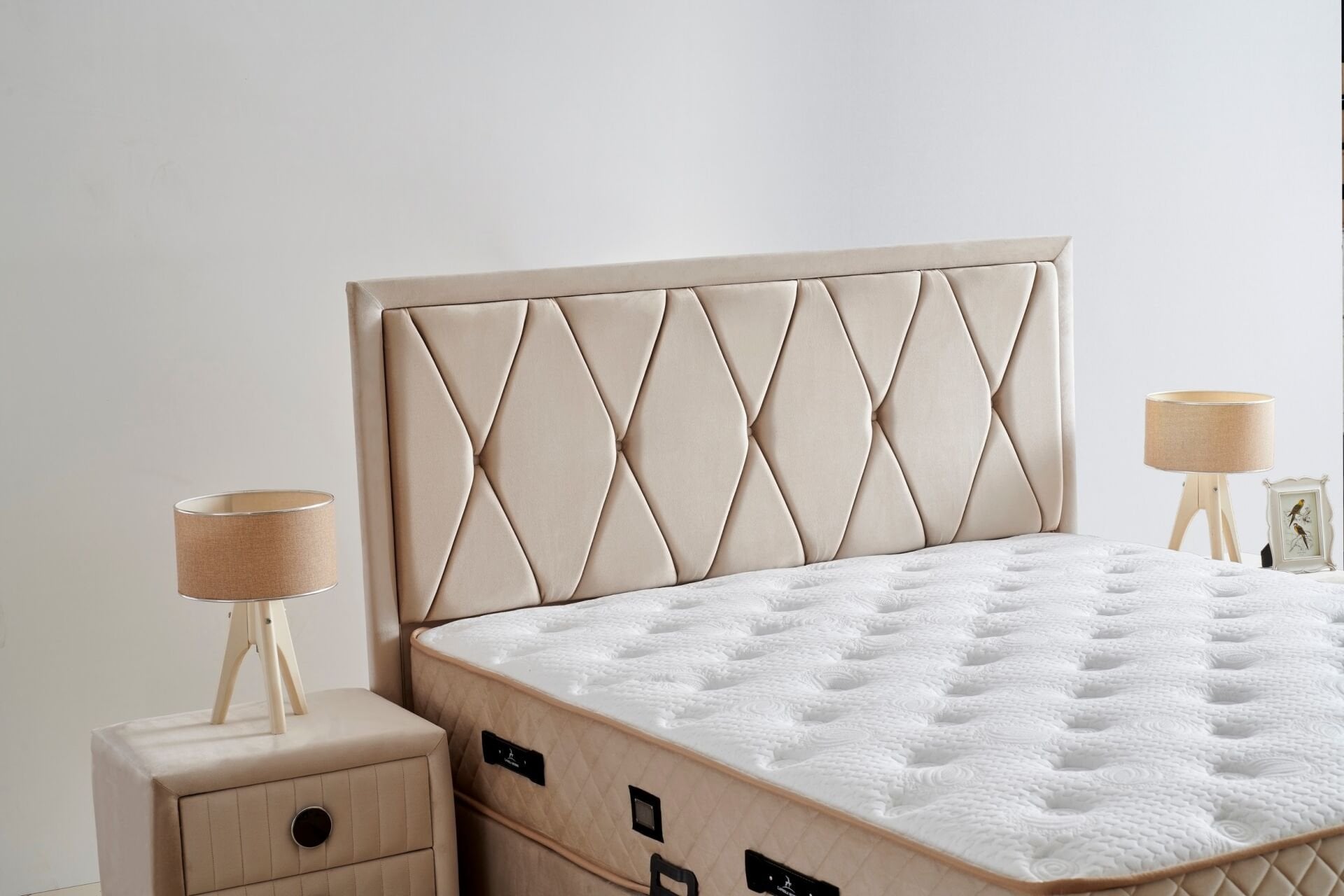 Lozan Plus 200x200 Double Divan Base, Headboard Set CP1432