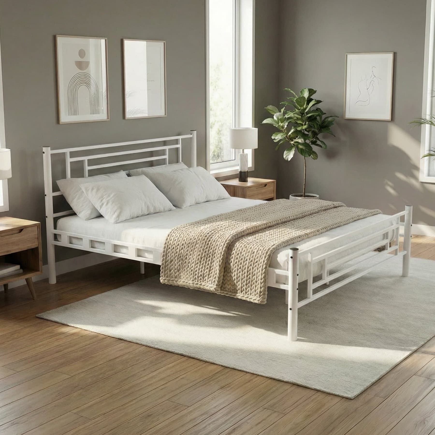 Agora Çift Kişilik Metal Karyola 140x200 Beyaz