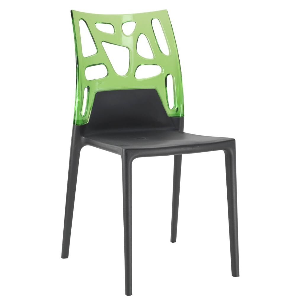 Ego-Rock Yeşil Transparan - Antrasit Mutfak Sandalyesi PPT1053