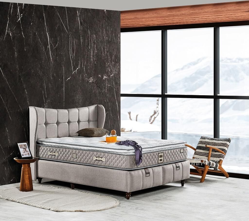 Blue 100X200 Tek Kişilik Yatak, Baza, Başlık Seti EY2006