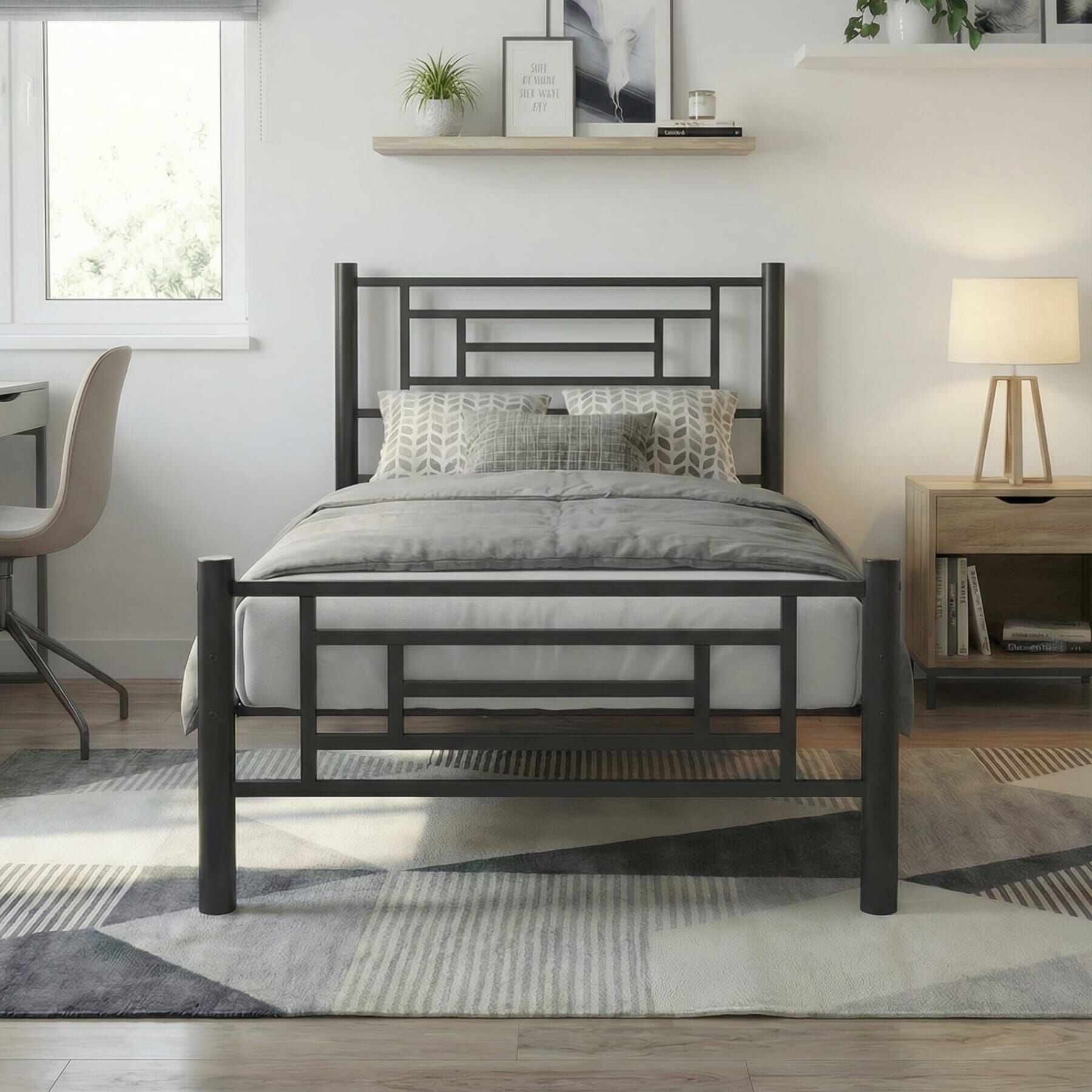 Agora Single Metal Bedstead 90x200 Black
