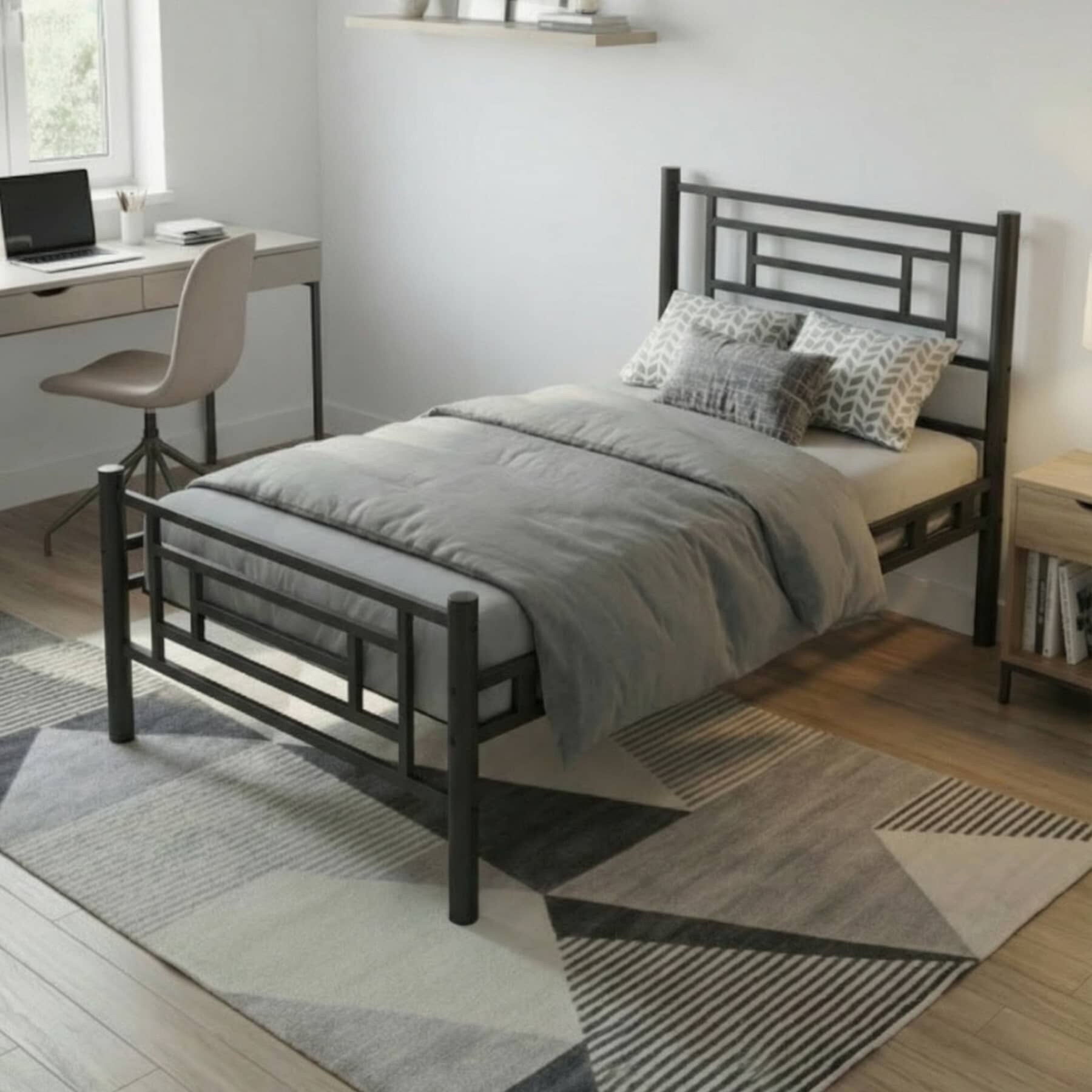 Agora Single Metal Bedstead 90x200 Black