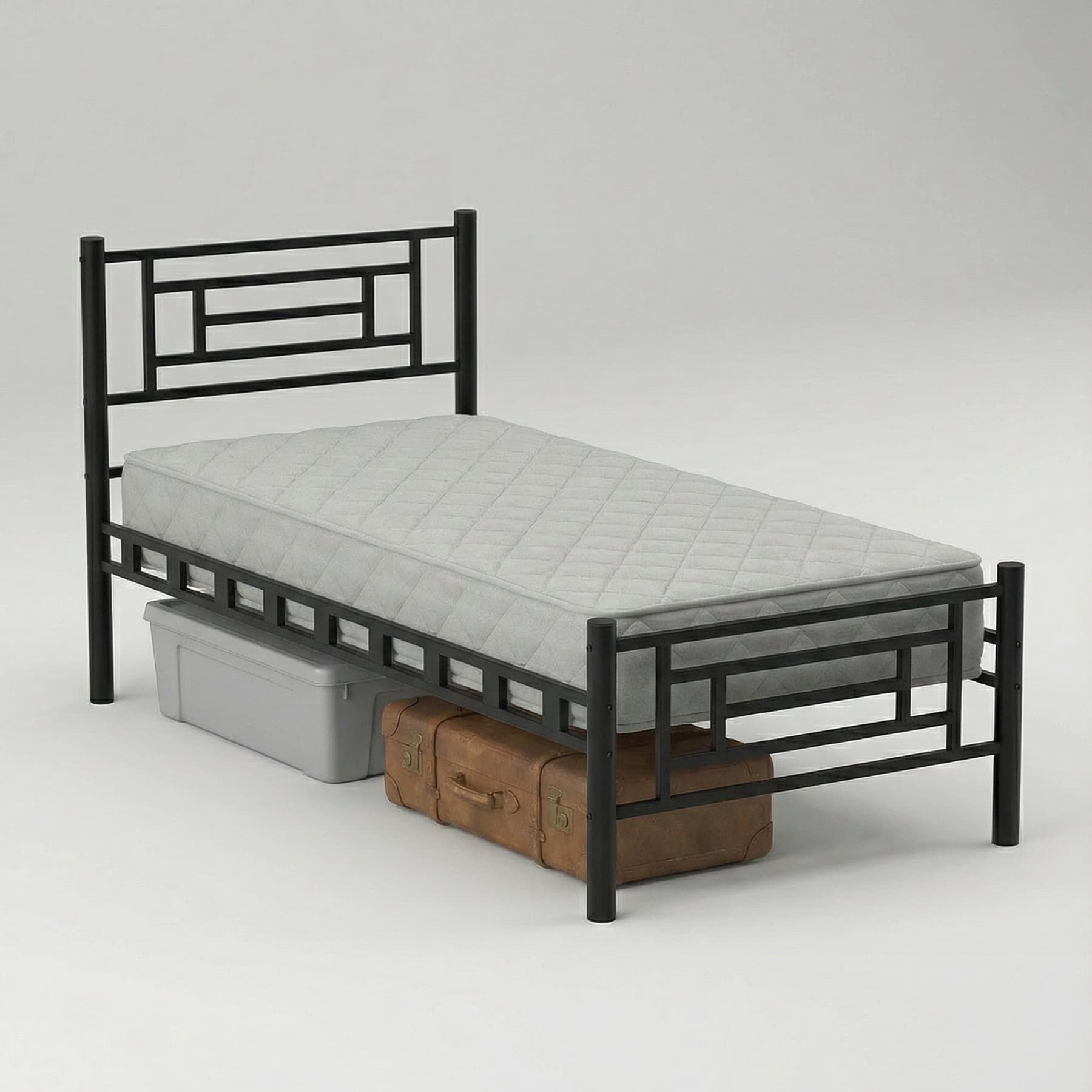 Agora Single Metal Bedstead 90x200 Black