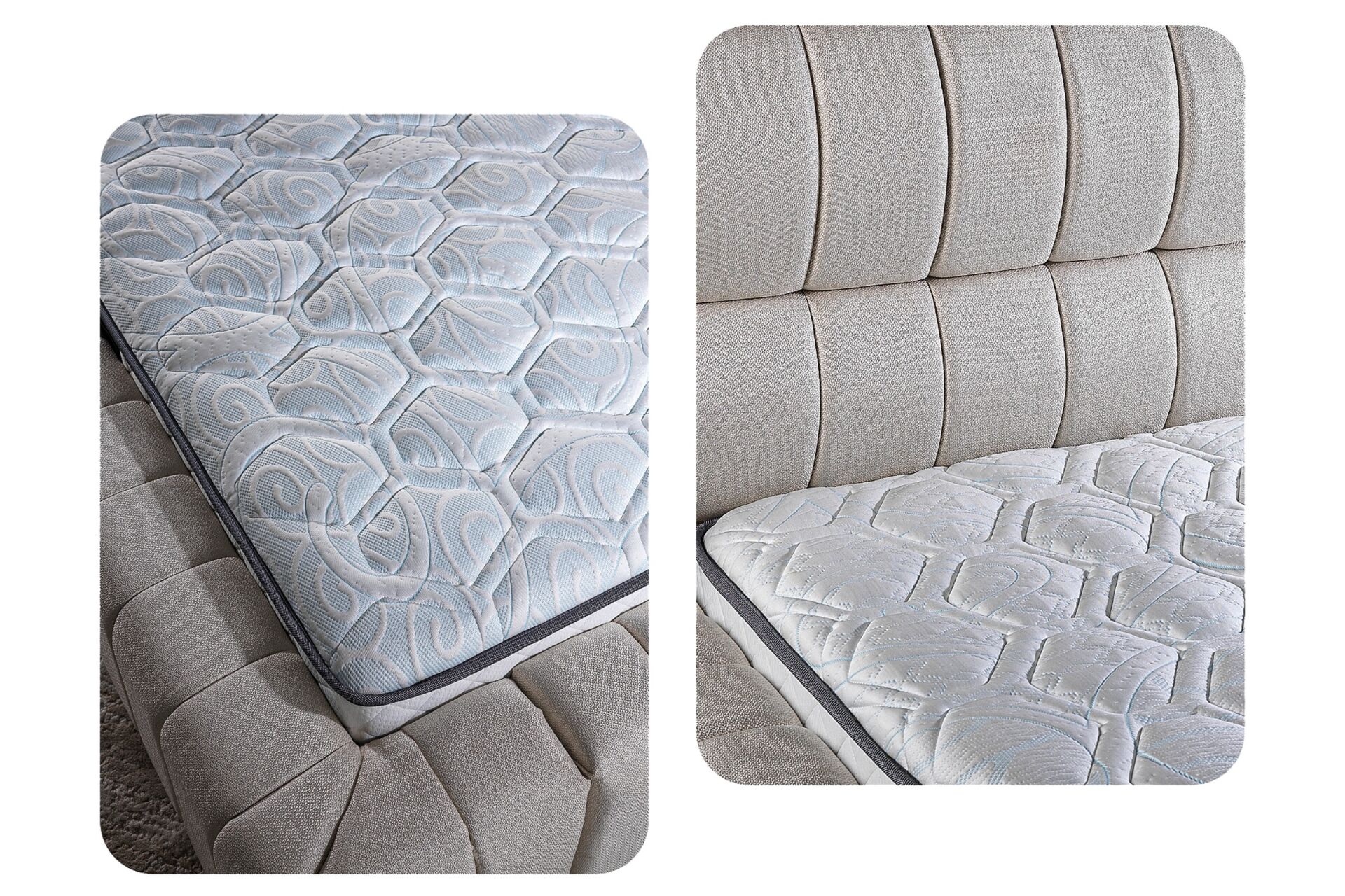 Fetta 140x190 Double Mattress, Bedstead & Headboard Set PV1414