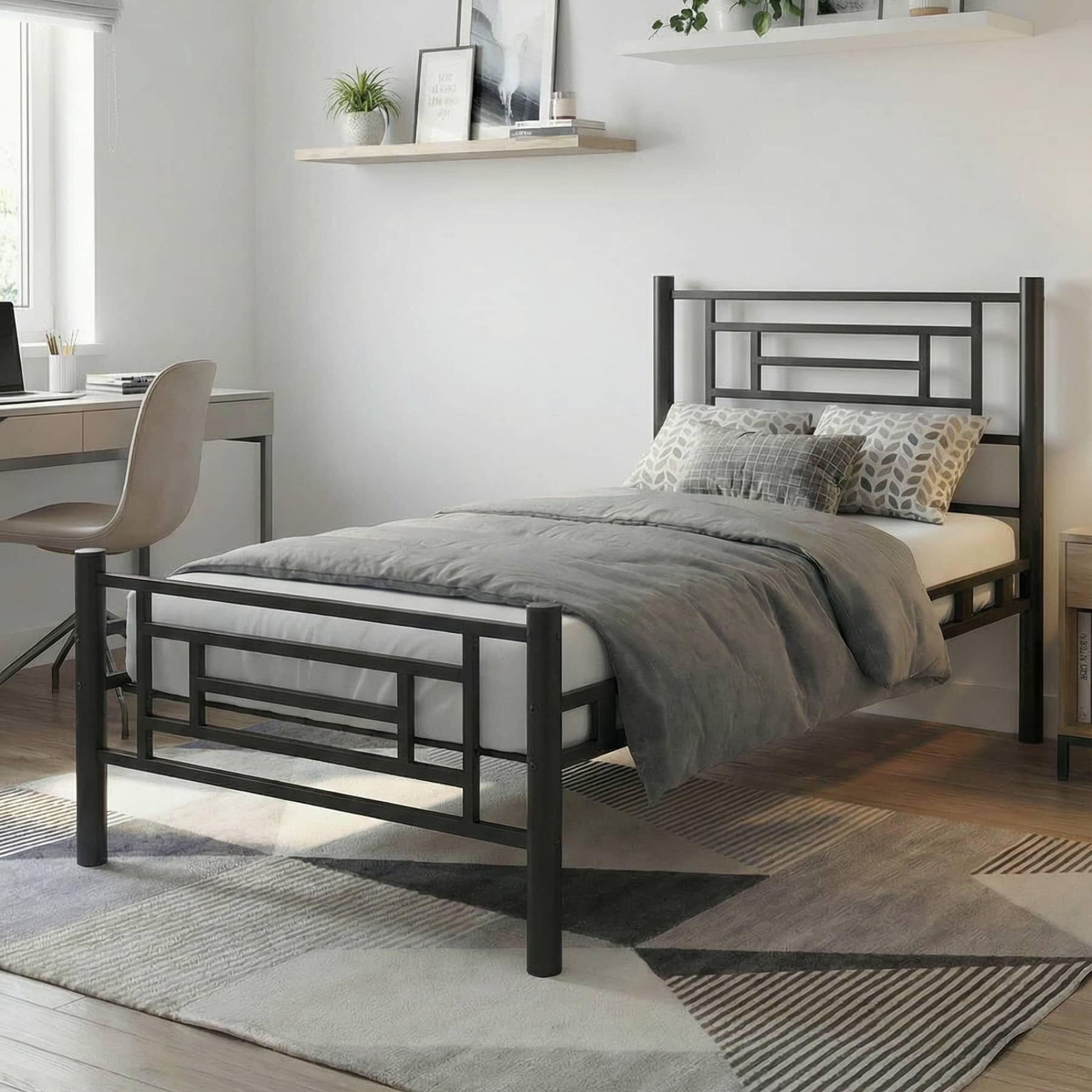 Agora Tek Kişilik Metal Karyola 120x200 Siyah