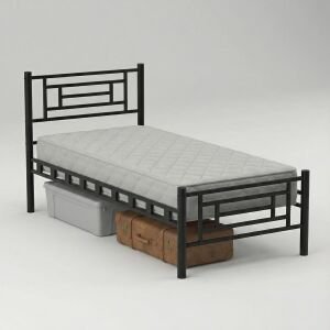 Agora Tek Kişilik Metal Karyola 120x200 Siyah