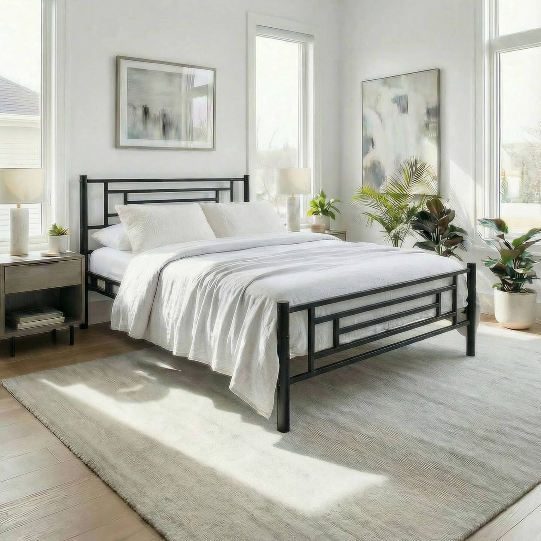 Agora Çift Kişilik Metal Karyola 160x200 Siyah