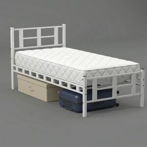 Karma Tek Kişilik Metal Karyola 90x190 Beyaz