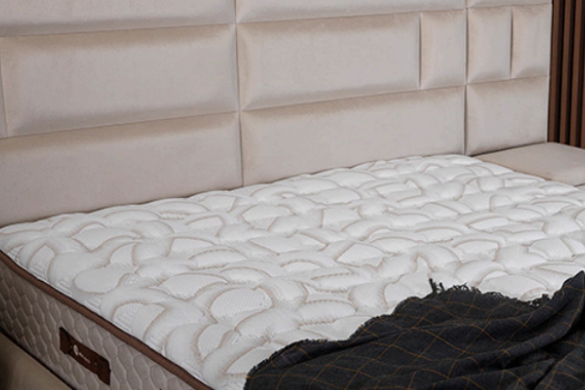 Latex 90x190 Single Mattress, Divan Base & Headboard Set PV1415