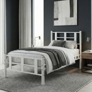 Karma Tek Kişilik Metal Karyola 100x200 Beyaz