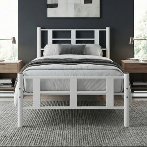 Karma Tek Kişilik Metal Karyola 120x200 Beyaz