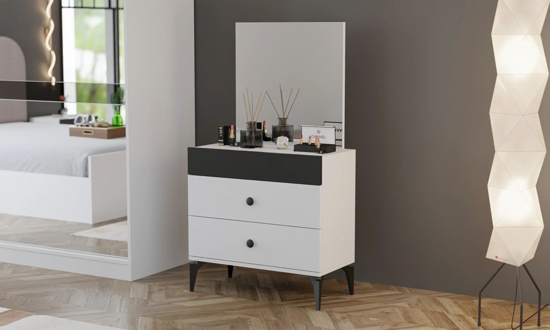 Can Beyaz-Siyah Şifonyer TN0172