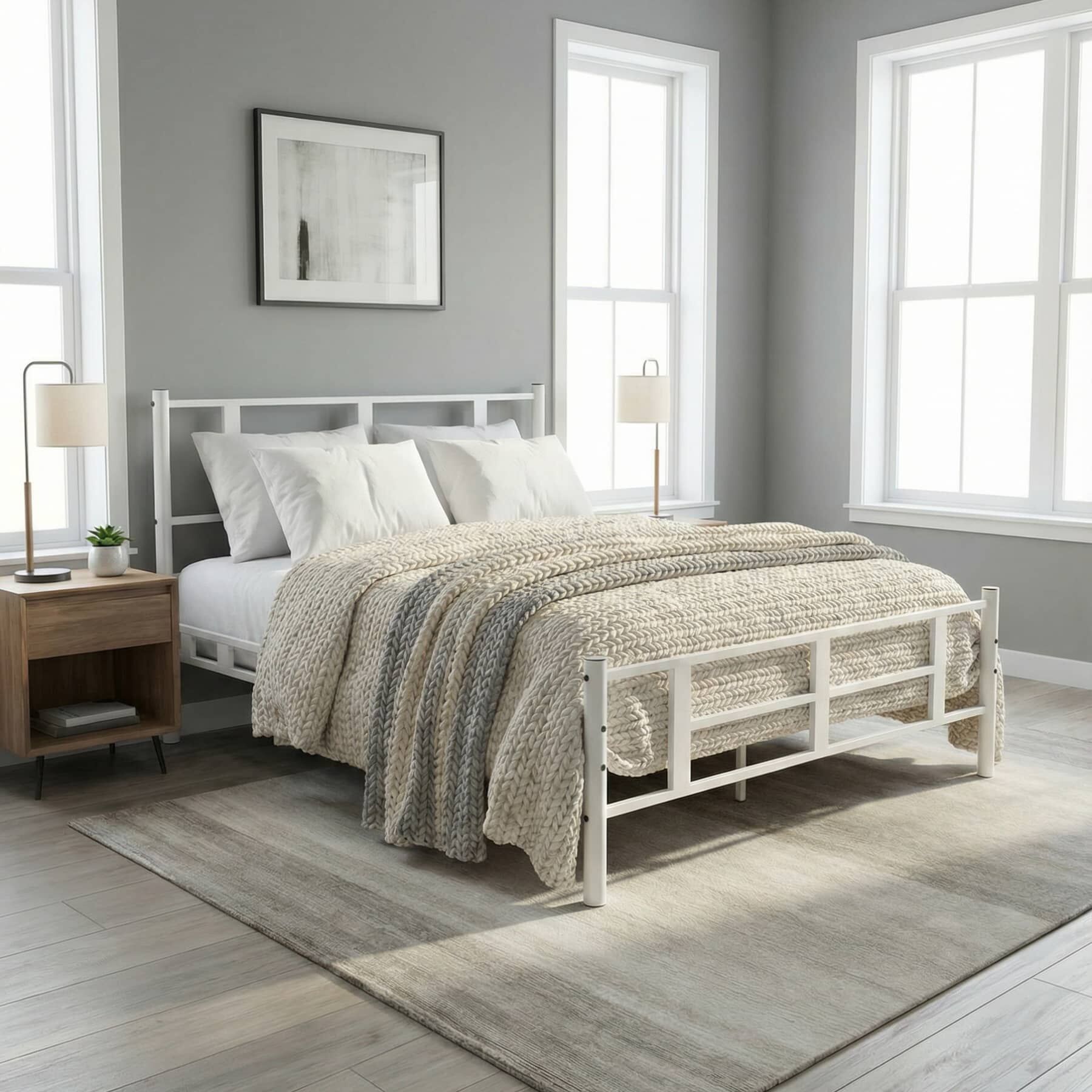 Karma Çift Kişilik Metal Karyola 150x200 Beyaz