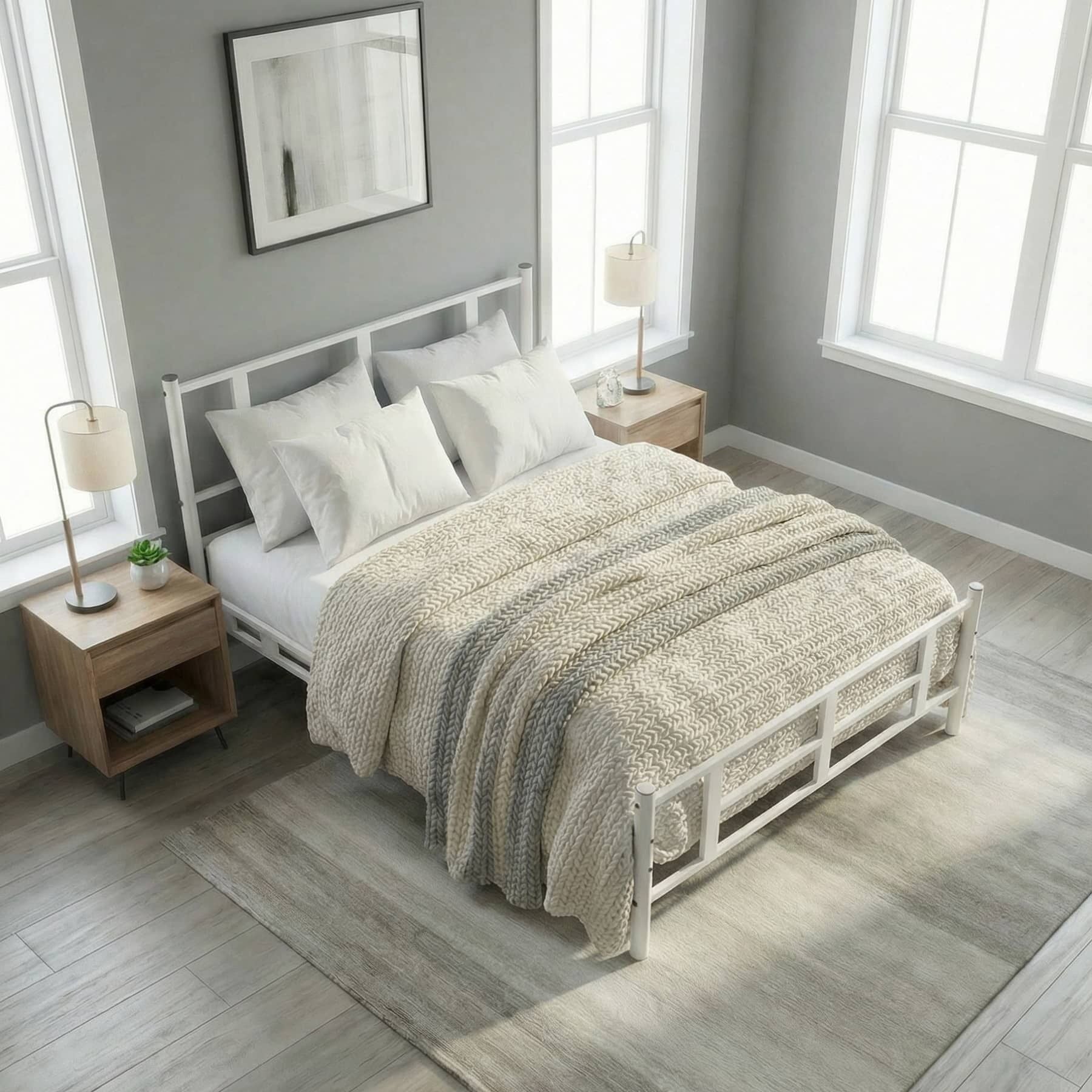 Karma Double Metal Bedstead 160x200 White