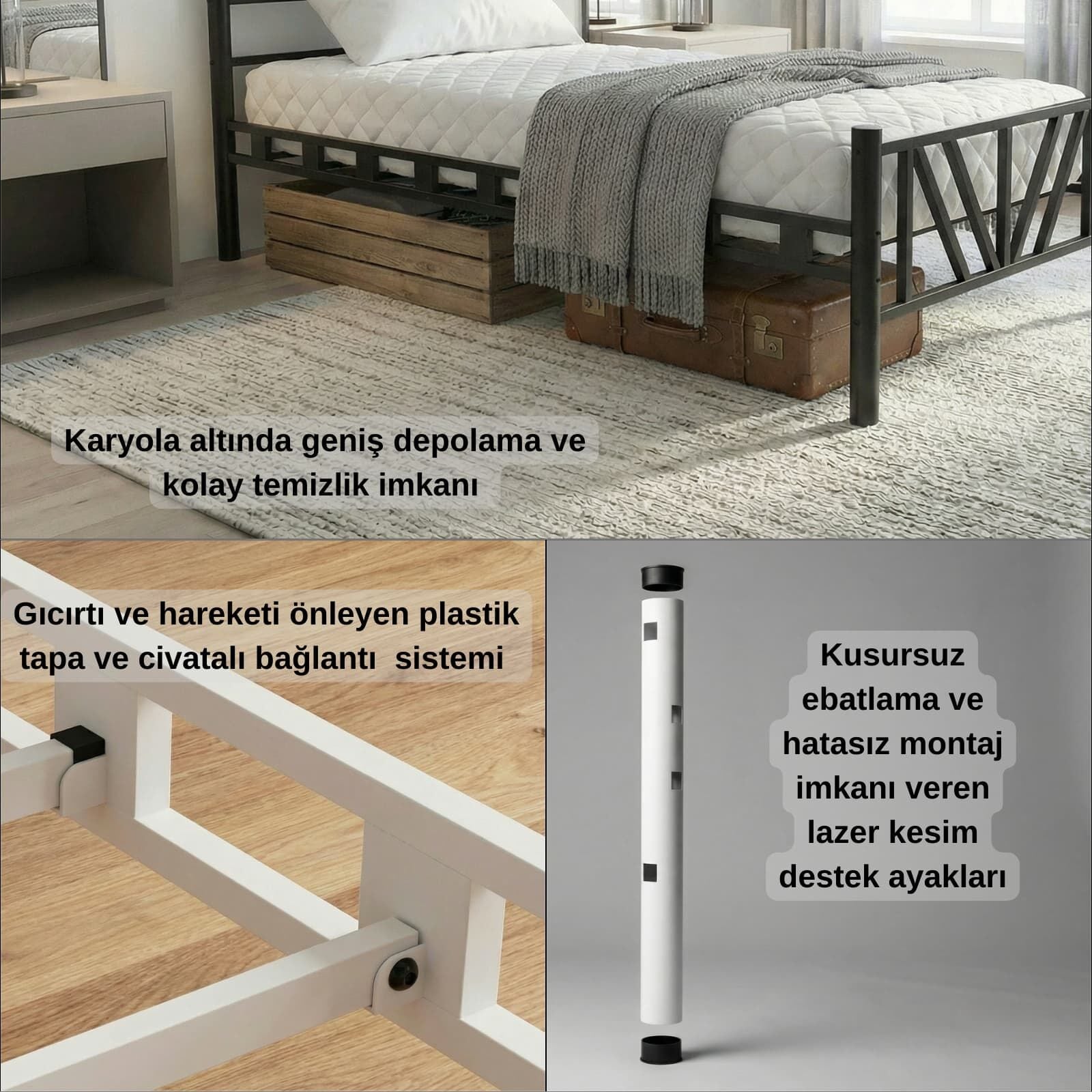 Karma Double Metal Bedstead 160x200 White