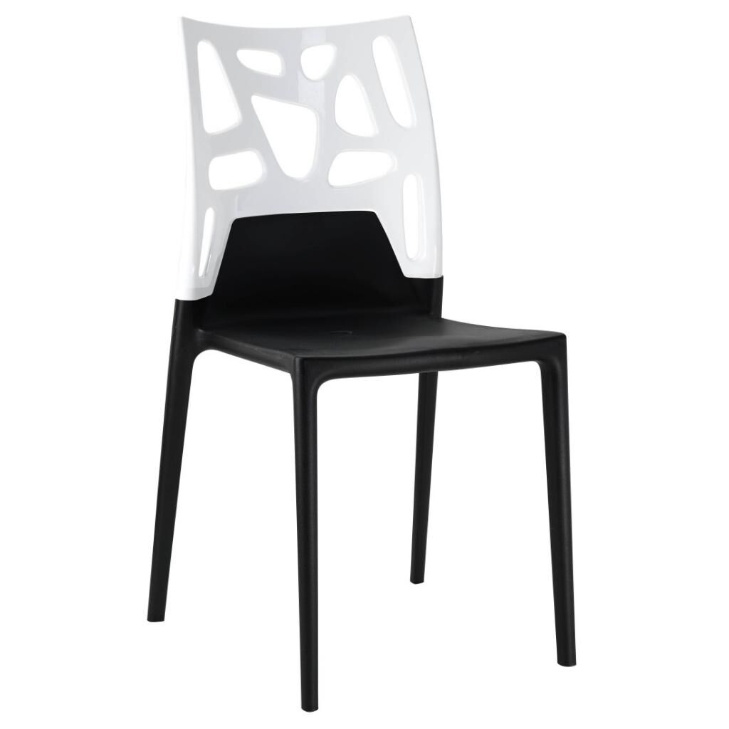 Ego-Rock Solid Beyaz - Siyah Mutfak Sandalyesi PPT1072