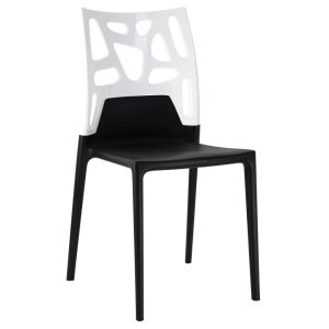 Ego-Rock Solid Beyaz - Siyah Mutfak Sandalyesi PPT1072