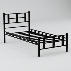 Karma Tek Kişilik Metal Karyola 90x190 Siyah