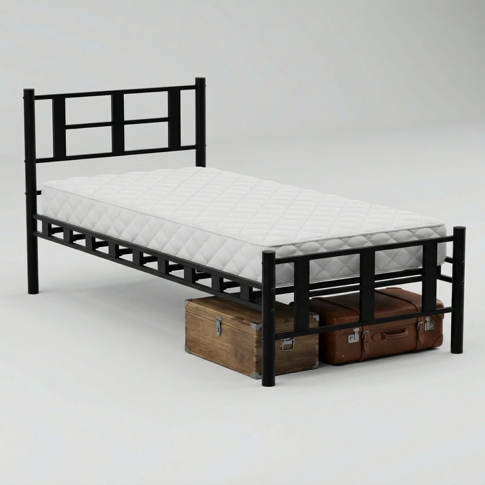 Karma Single Metal Bedstead 90x200 Black