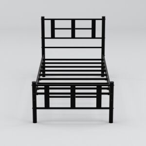 Karma Tek Kişilik Metal Karyola 90x200 Siyah