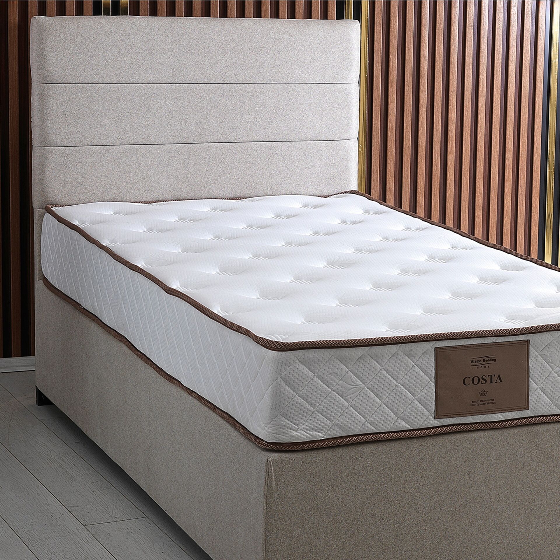 Pepe 100x200 Single Guest Bed Divan Base & Headboard Set PV1416