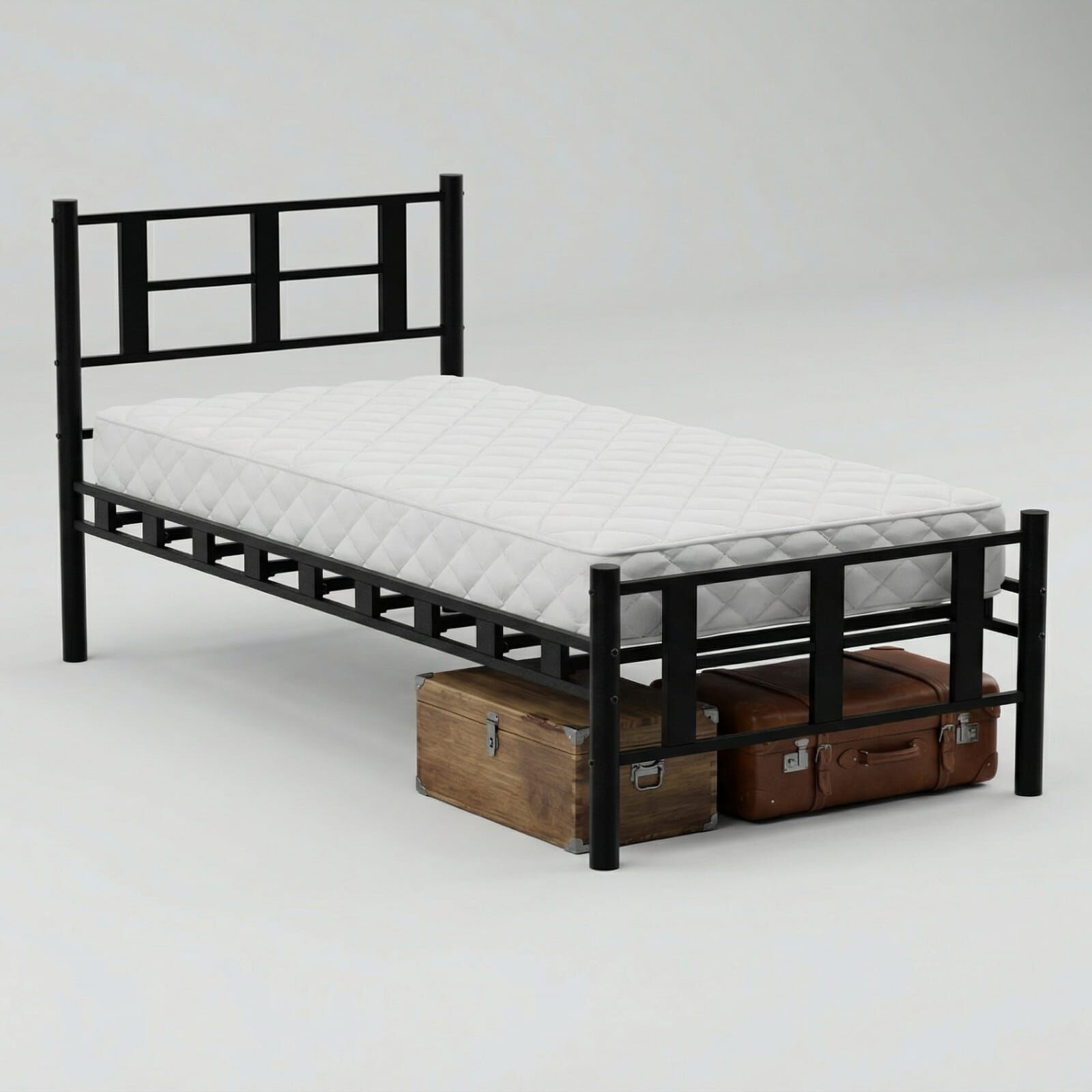 Karma Single Metal Bedstead 100x200 Black