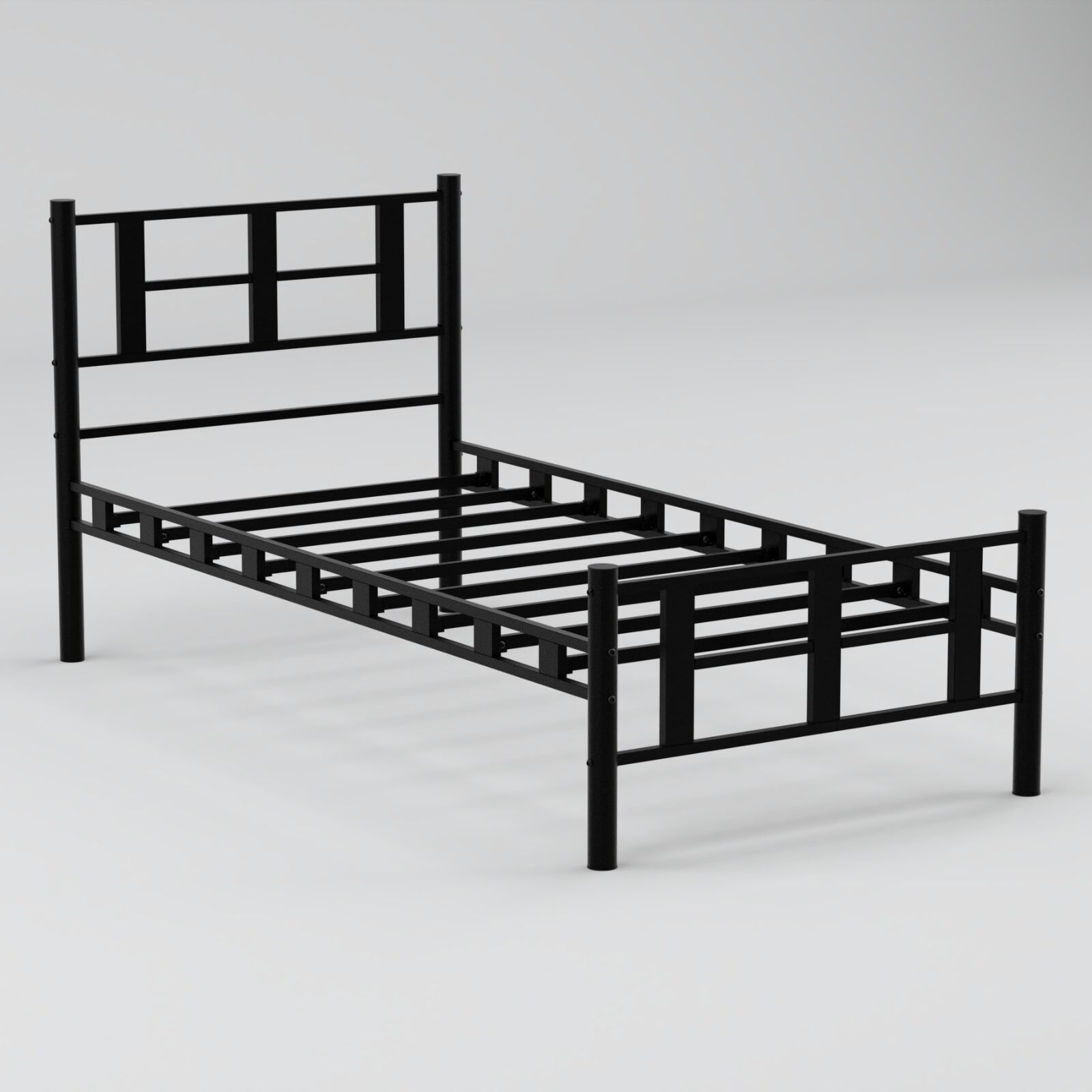 Karma Single Metal Bedstead 120x200 Black