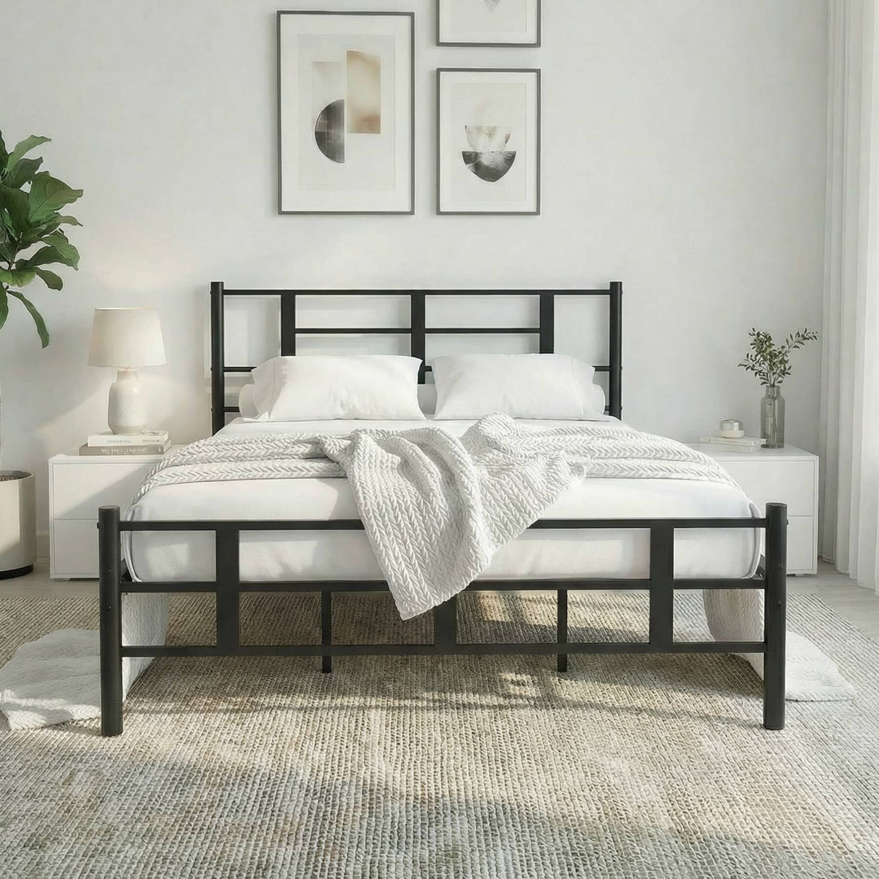 Karma Double Metal Bedstead 140x190 Black