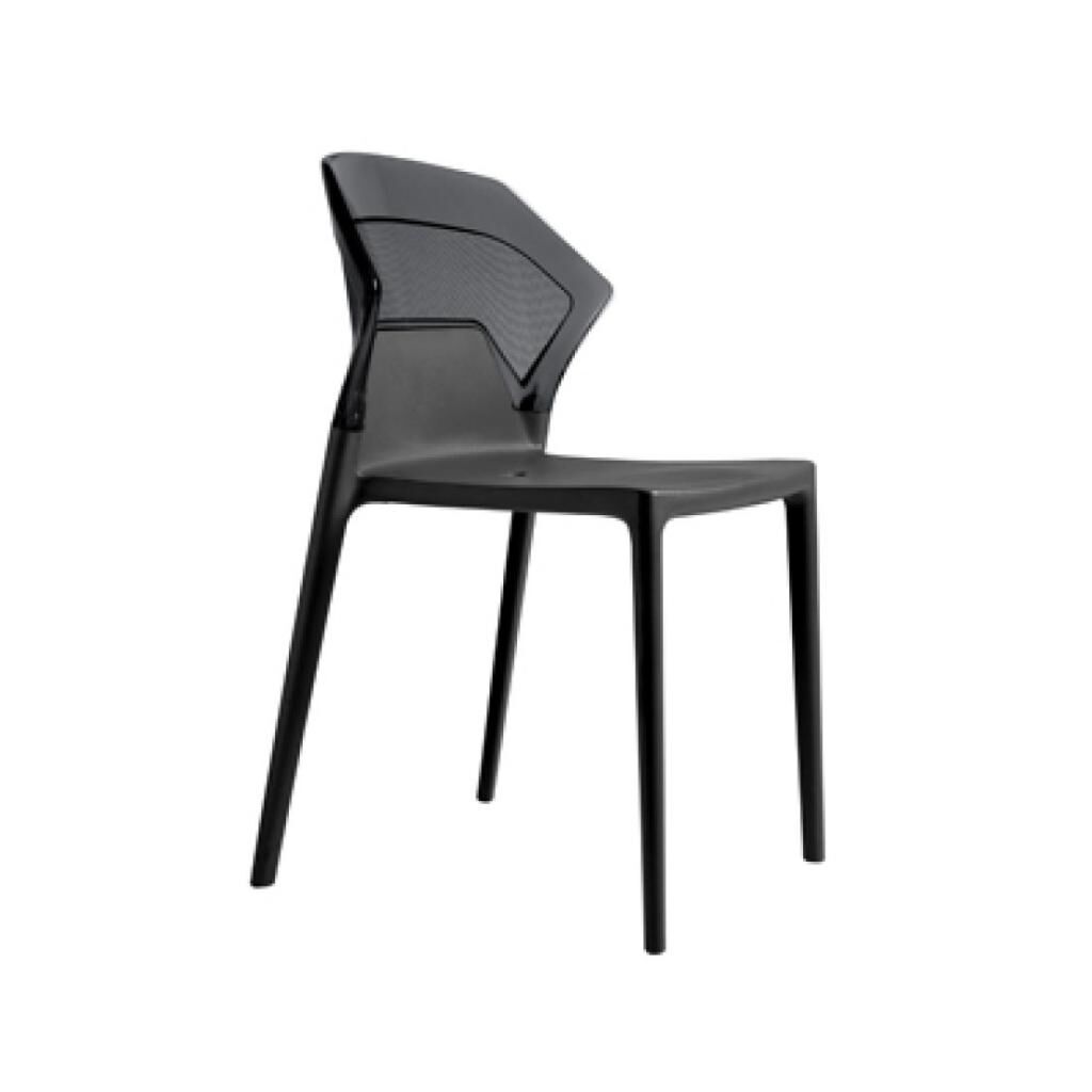 Ego-S Füme Transparan - Siyah Mutfak Sandalyesi PPT1078