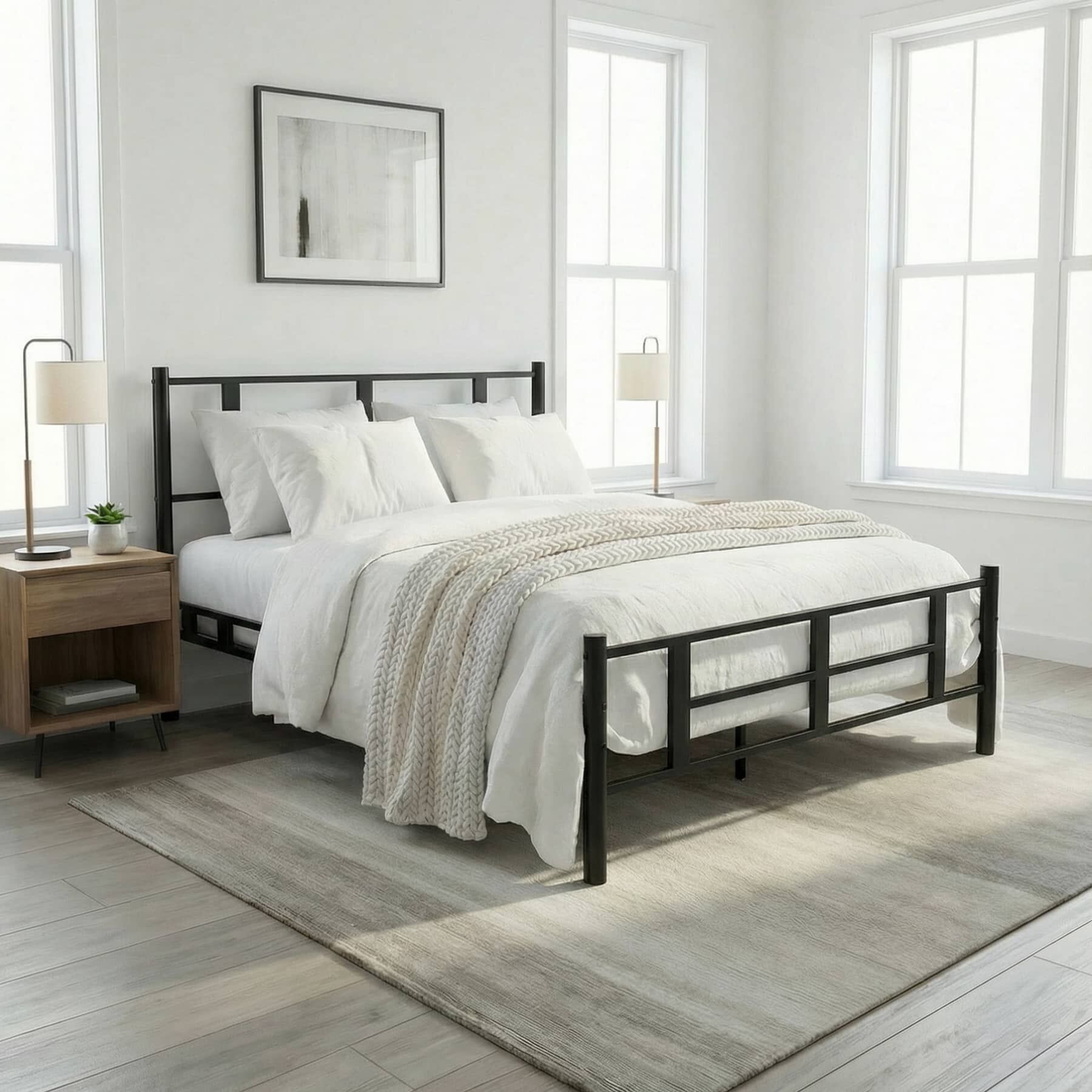 Karma Çift Kişilik Metal Karyola 160x200 Siyah