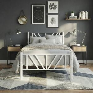 Smyrna Tek Kişilik Metal Karyola 90x190 Beyaz