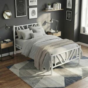 Smyrna Tek Kişilik Metal Karyola 90x190 Beyaz