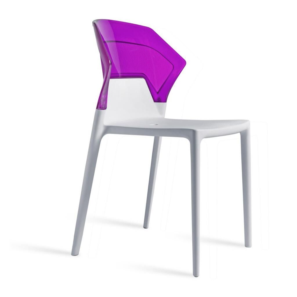 Ego-S Mor Transparan - Beyaz Mutfak Sandalyesi PPT1082