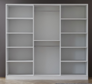 Melisa Beyaz-Siyah Gardırop TN0185