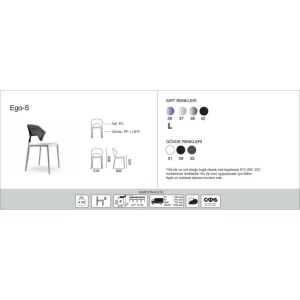 Ego-S Solid Siyah - Antrasit Mutfak Sandalyesi PPT1083