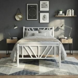 Smyrna Tek Kişilik Metal Karyola 120x200 Beyaz