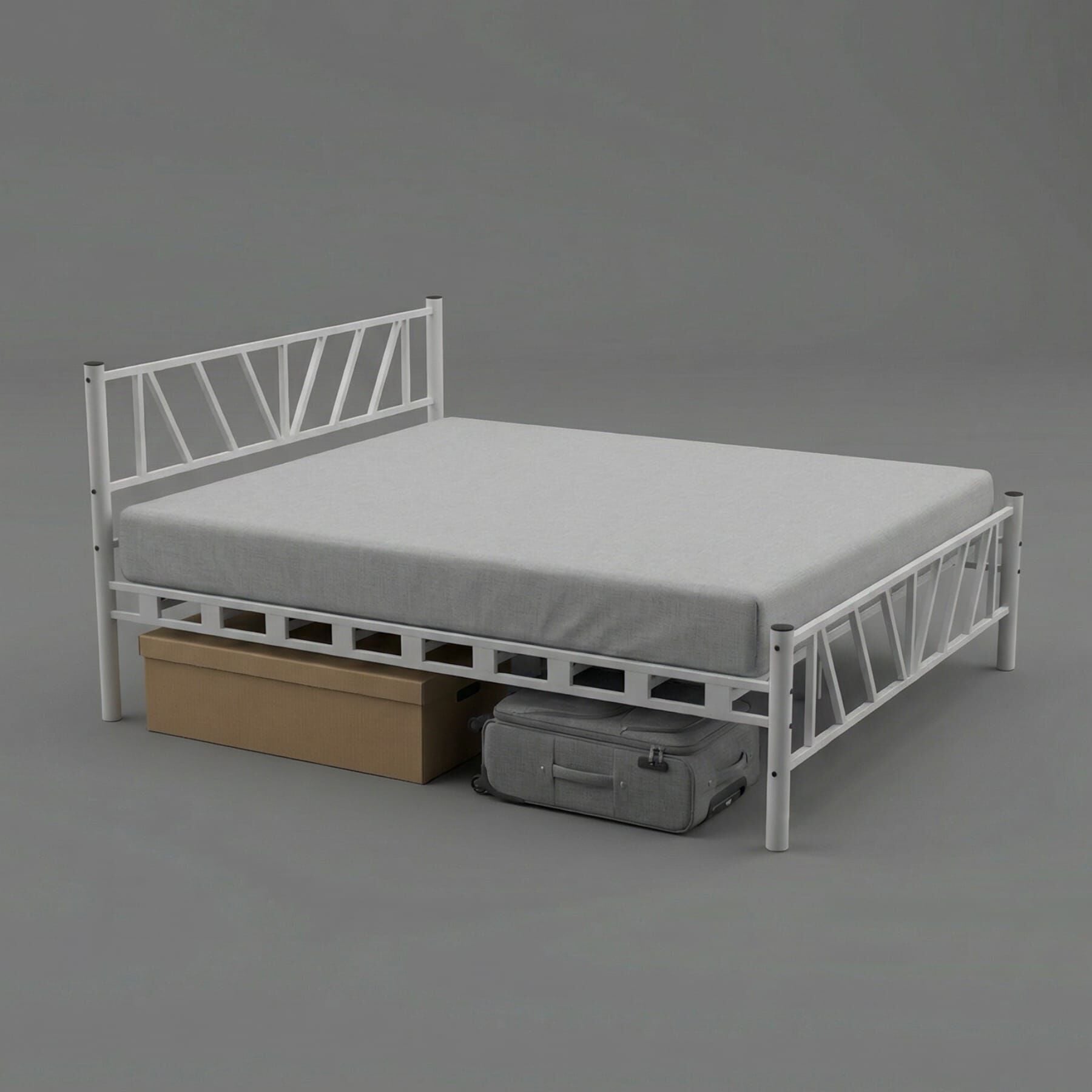 Smyrna Single Metal Bedstead 120x200 White