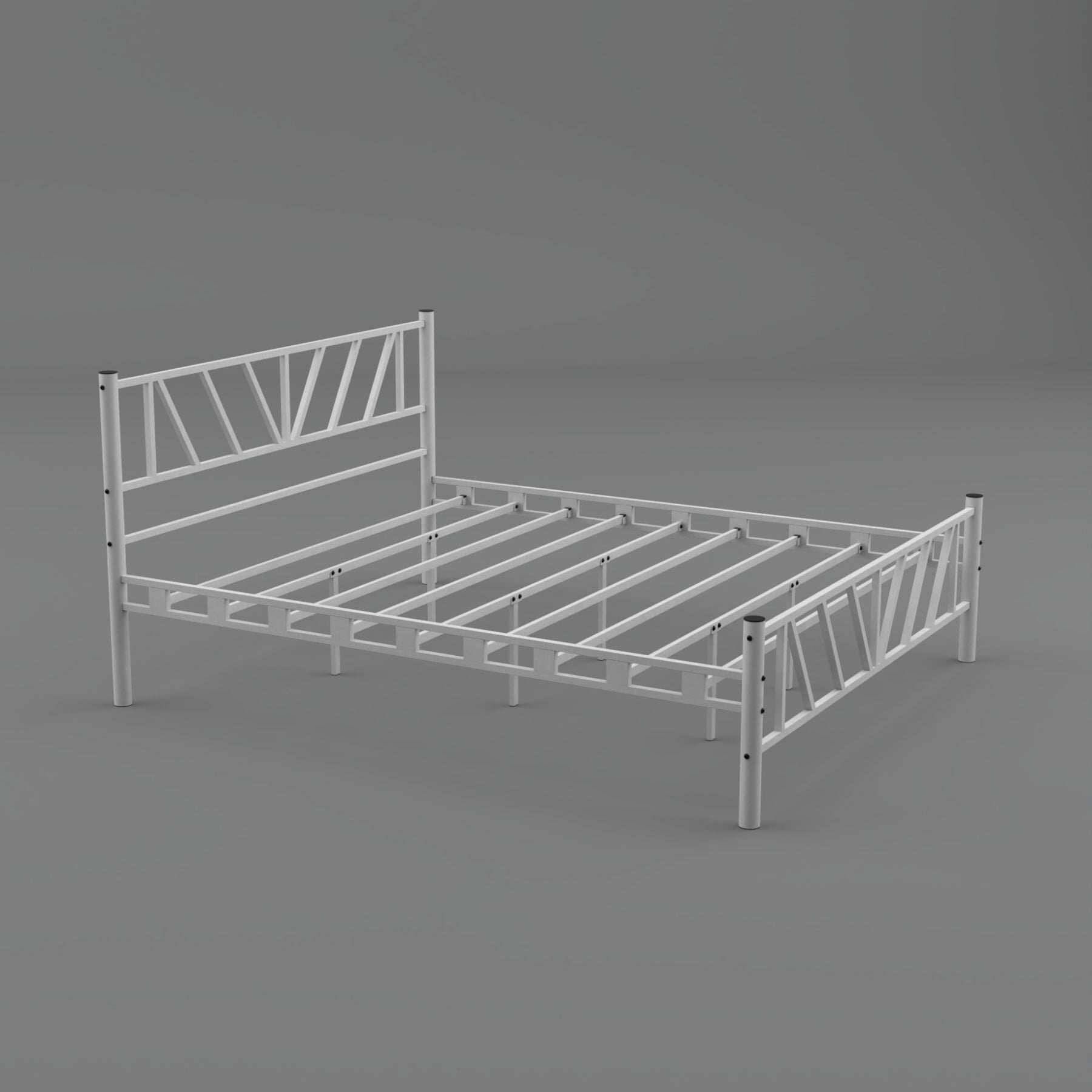 Smyrna Single Metal Bedstead 120x200 White