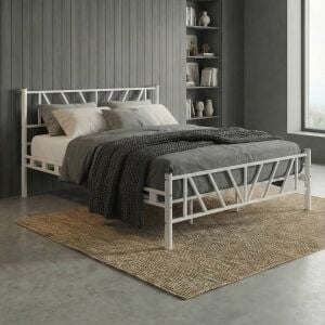 Smyrna Çift Kişilik Metal Karyola 140x200 Beyaz