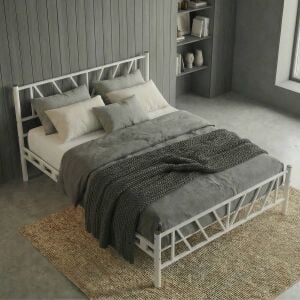 Smyrna Çift Kişilik Metal Karyola 140x200 Beyaz