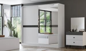 Can 180’lik Beyaz Gardırop TN0192