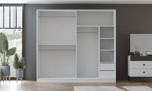 Can 180’lik Beyaz Gardırop TN0192