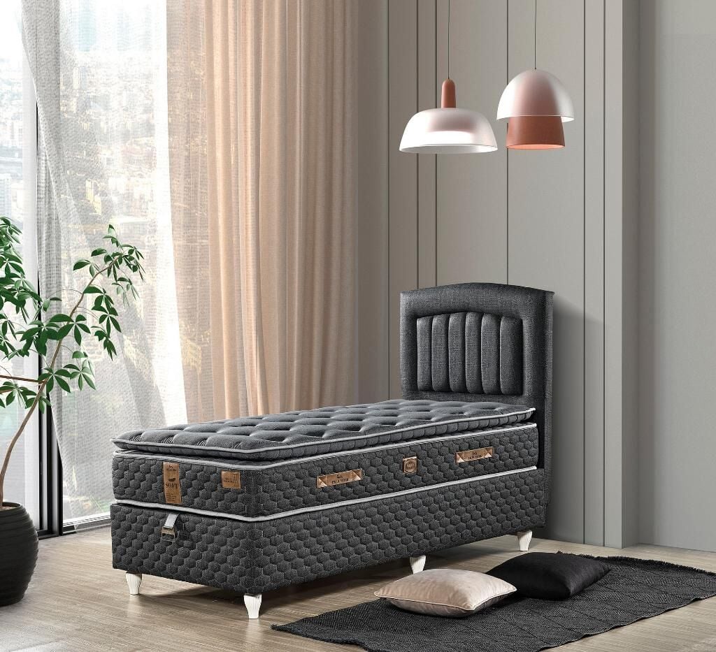 Kayra 90X190 Tek Kişilik Yatak, Baza, Başlık Seti EY2010