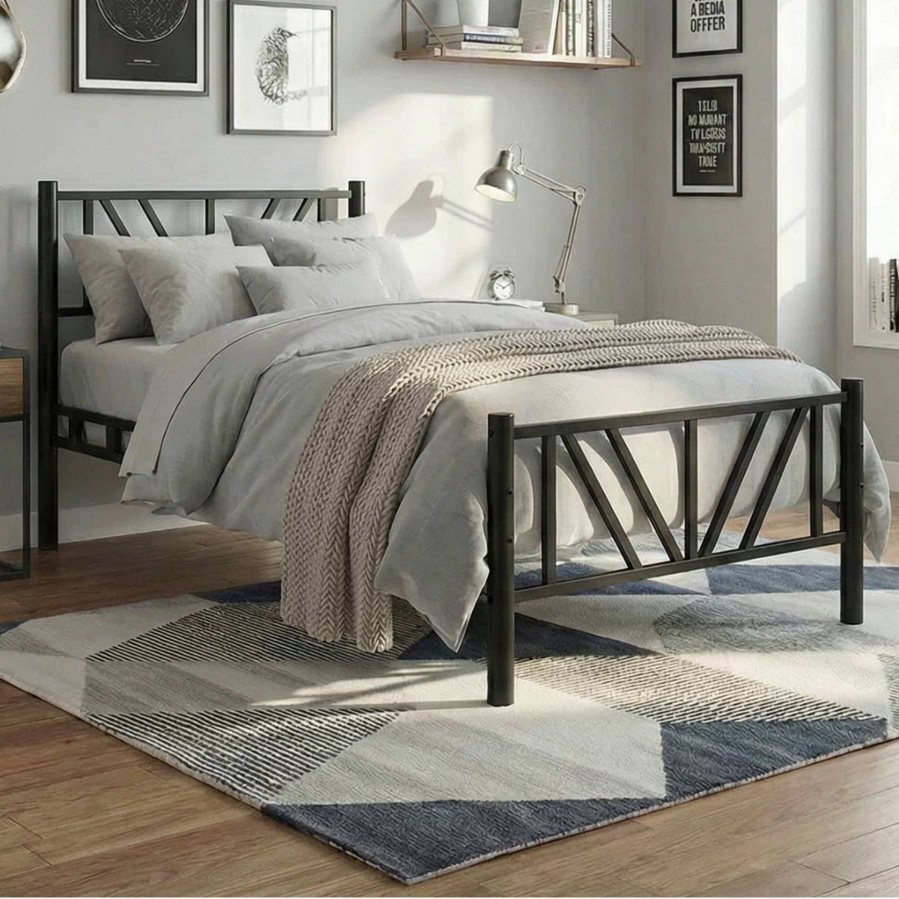 Smyrna Tek Kişilik Metal Karyola 120x200 Siyah
