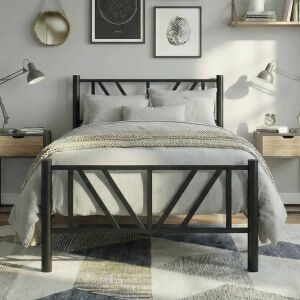 Smyrna Tek Kişilik Metal Karyola 120x200 Siyah