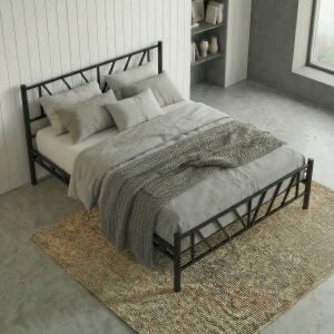 Smyrna Çift Kişilik Metal Karyola 140x190 Siyah