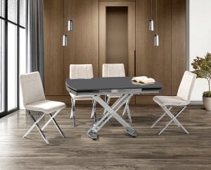 Galata Antrasit Masa & Mono Krom Sandalye Takımı HDR1250