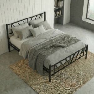 Smyrna Çift Kişilik Metal Karyola 140x200 Siyah