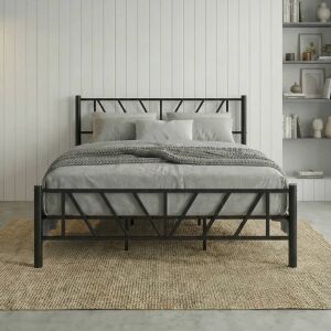 Smyrna Çift Kişilik Metal Karyola 150x200 Siyah
